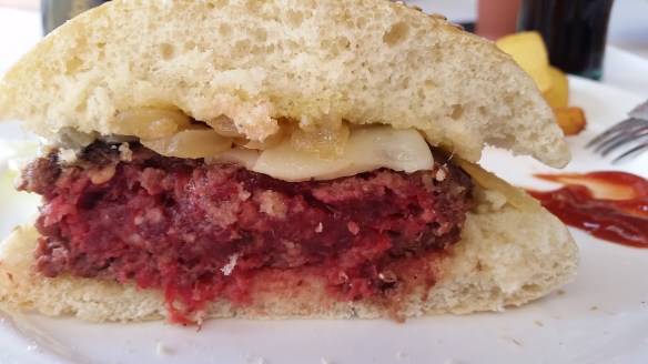 My burger cooked medium